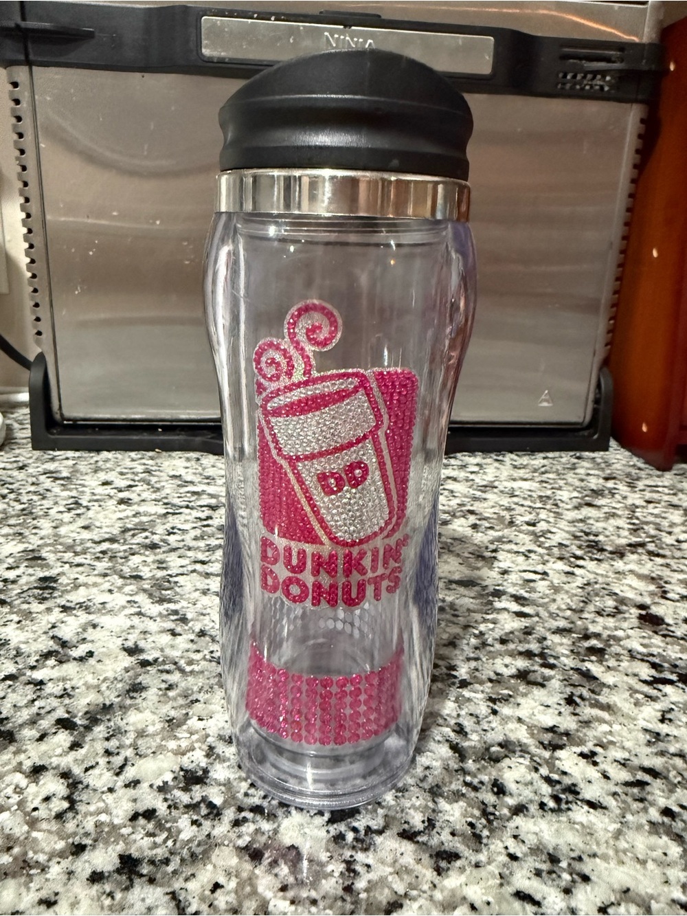 Dunkin' Donuts Pink Rhinestone Insulated Travel Tumbler